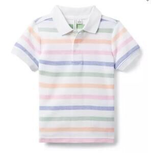 Janie and Jack - Boys - Short Sleeve Pique Polo - Easter Spring Stripe - Size 12